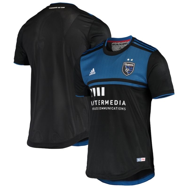 Men's 2021-22 San Jose Earthquakes Home Black Authentic Custom Jersey