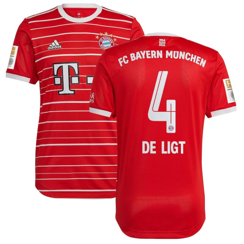 FC Bayern Munich Home Shirt 2022-23 with De Ligt 4 printing Jersey - All Genders