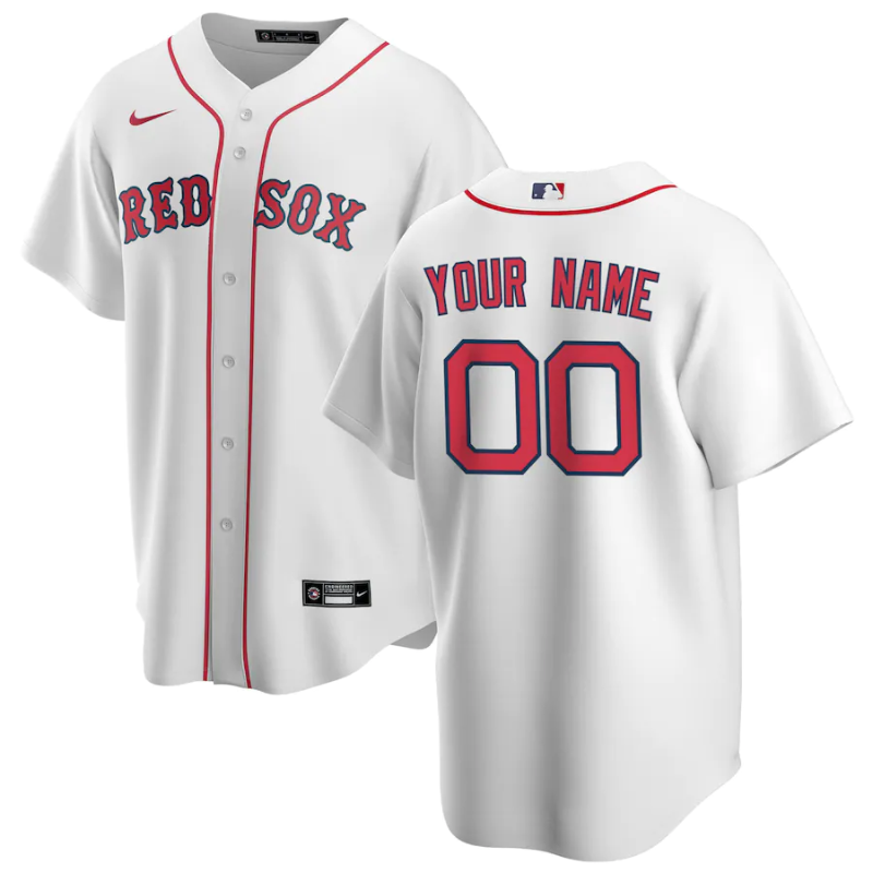 All Genders Boston Red Sox White Home Custom Jersey