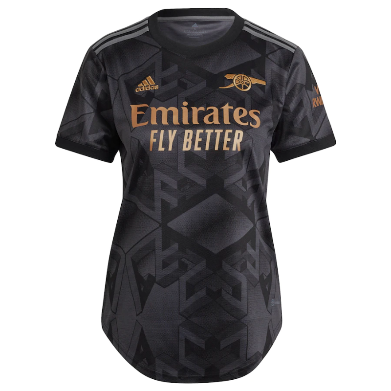 Arsenal Women's 2022/23 Away Custom Jersey - Black