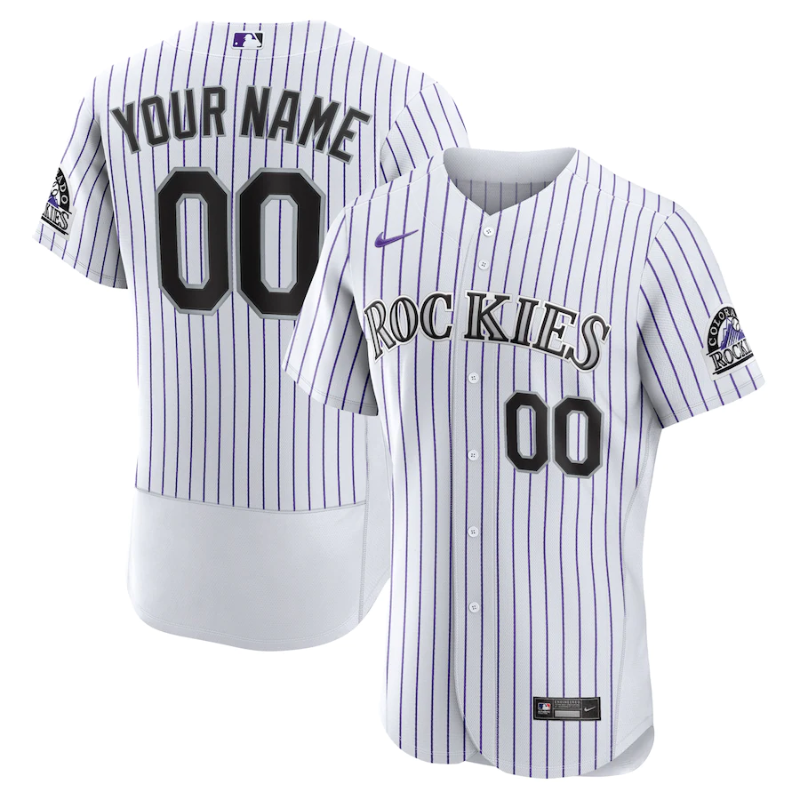 All Players Colorado Rockies White Home Custom Jersey