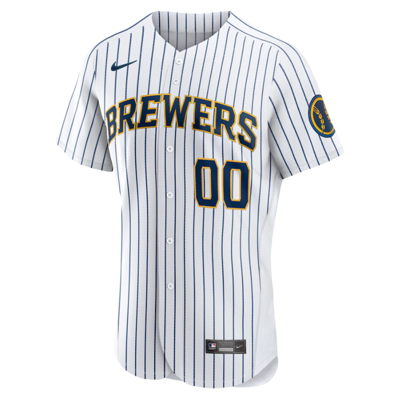 All Players Milwaukee Brewers White Alternate Custom Patch Jersey
