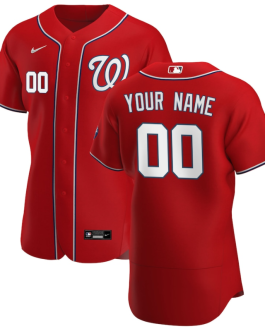 Washington Nationals Scarlet Alternate Custom Patch Custom Jersey