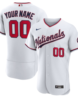 Washington Nationals White Official Custom Jersey