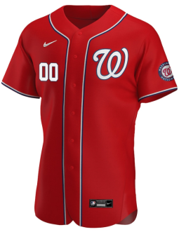 Washington Nationals Scarlet Alternate Custom Patch Custom Jersey