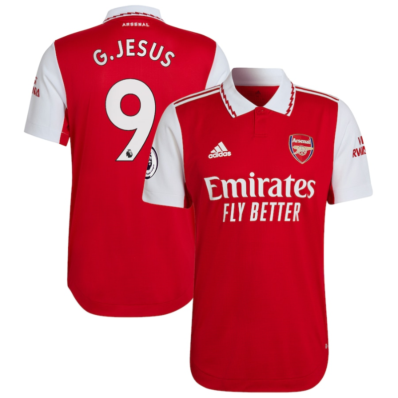 Gabriel Jesus Arsenal Shirt 202223 Home Player Jersey - Red