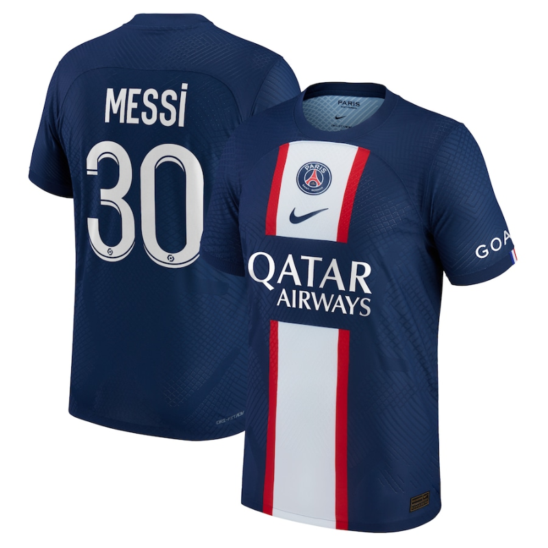 Paris Saint-Germain Home Vapor Match Shirt 2022-23 with Messi 30 printing