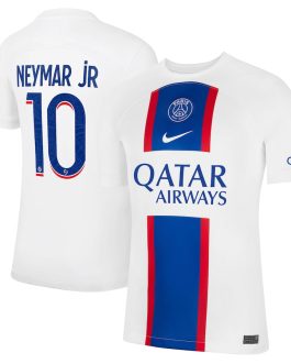 Paris Saint-Germain Third Stadium Shirt 2022-23 with Neymar Jr 10 printing Unisex – White