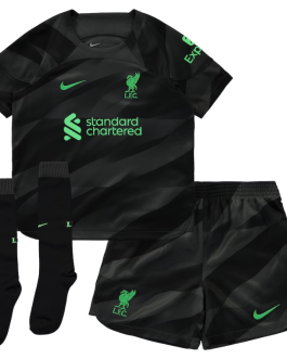 Liverpool Goalkeeper Stadium Nike Kit 2023-24 – Little Kids Jersey – Black