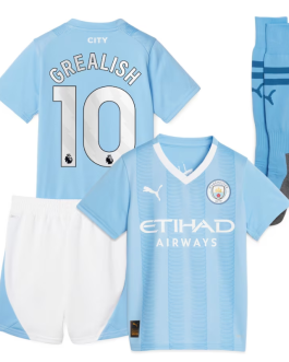 Manchester City Home Puma Minikit 2023-24 Jersey Grealish 10 printing – Blue