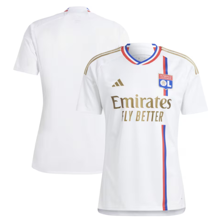 Olympique Lyon Home Adidas Shirt 2023-24 Custom Jersey - White