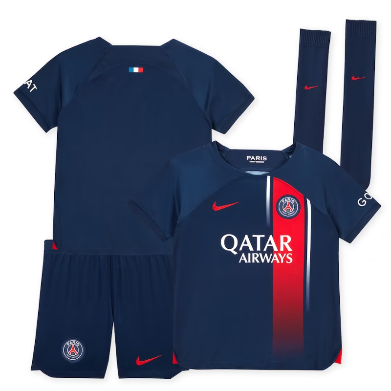 Paris Saint-Germain Team Home Kit 20232024 - Little Kids Customized Jersey - Blue (3) Paris Saint-Germain Nike Home Stadium Kit 2023-24 - Little Kids Custom Jersey