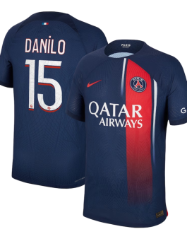 Paris Saint-Germain Nike Home Dri Fit Adv Match Shirt 2023-24 with Danilo 15 printing Jersey