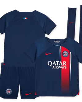 Paris Saint-Germain Team Home Kit 2023-24 – Little Kids Custom Jersey – Blue