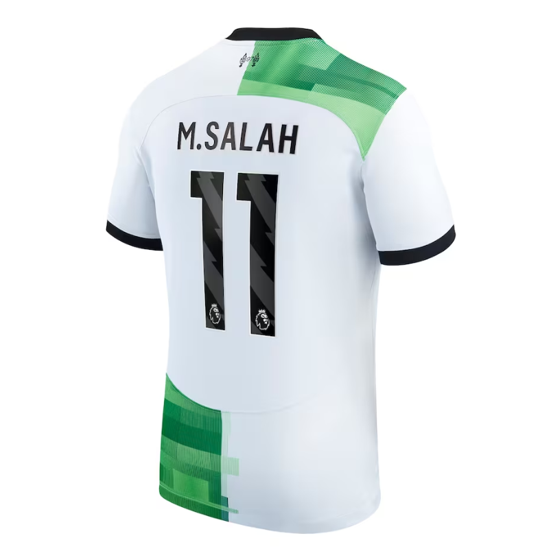 Liverpool Away Shirt - 2023-24 with Player M.Salah 11 printing Jersey - White (2)