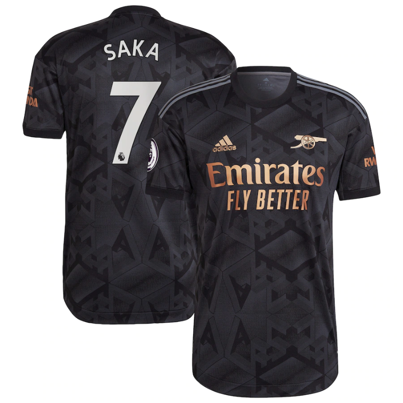 Arsenal-Shirt-202223-Away-Player-Jersey-Black-1 Bukayo Saka Arsenal Shirt 2022/23 Away Player Unisex Jersey - Black - Jersey Teams World