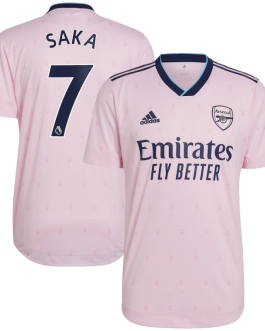 Arsenal Third Shirt   2022-23 with Saka 7 printing Player Unisex Jersey – All Genders