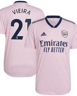 Arsenal Third Shirt   2022-23 with Vieira 21 printing Player Unisex Jersey – All Genders