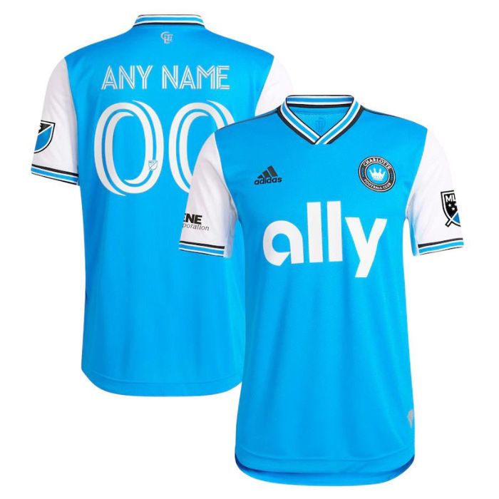 Charlotte FC  2022 Primary Custom Jersey - Blue - Jersey Teams World