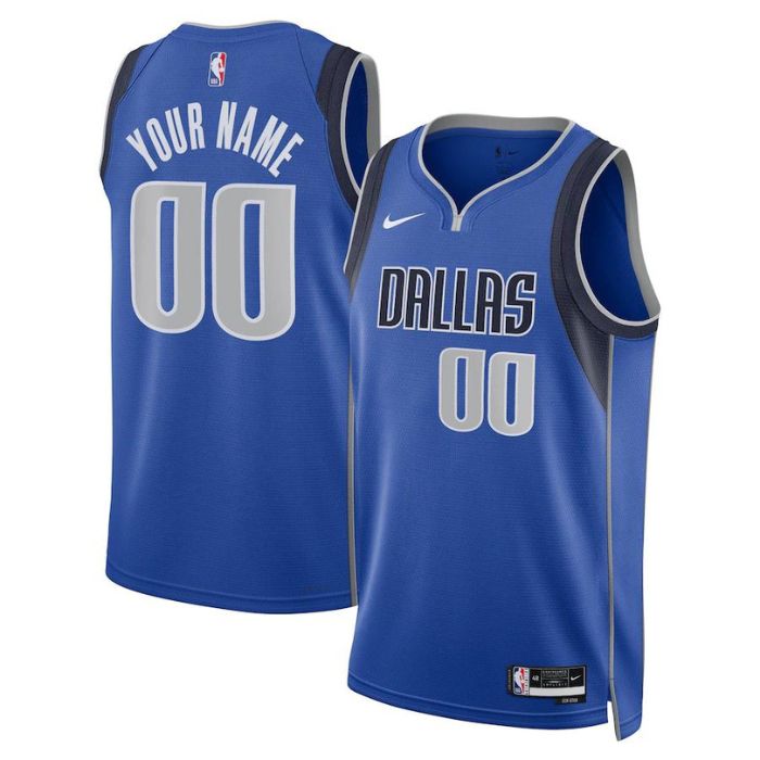 Dallas Mavericks Unisex 2023 Swingman Custom Jersey Royal - Icon Edition - Jersey Teams World