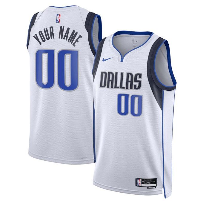 Dallas Mavericks Unisex 2023 Swingman Custom Jersey White - Association Edition - Jersey Teams World