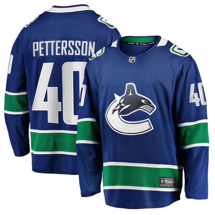 Elias Pettersson Vancouver Canucks Team Home Premier Pro Breakaway Player Jersey - Blue - Jersey Teams World