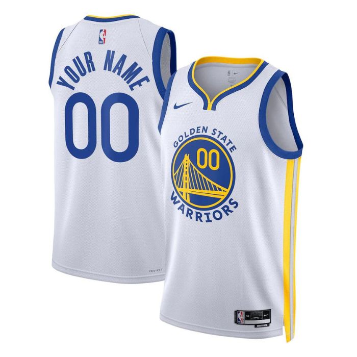 Golden State Warriors Unisex 2023 Swingman Custom Jersey White - Association Edition - Jersey Teams World
