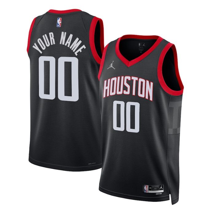 Houston Rockets  Unisex 2023 Swingman Custom Jersey - Statement Edition - Black - Jersey Teams World