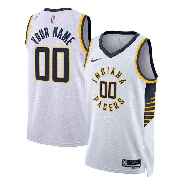 Indiana Pacers Unisex 2023 Swingman Custom Jersey White - Association Edition - Jersey Teams World
