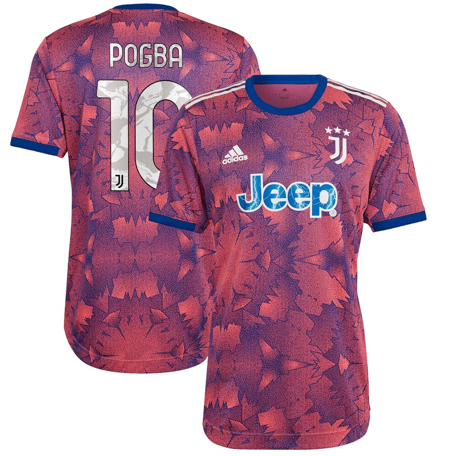 Juventus-Third-Shirt-2022-23-Custom-Jersey-2 Juventus Third jerseys 2022-2023 with Player Pogba 10 printing Unisex - Pink - Jersey Teams World