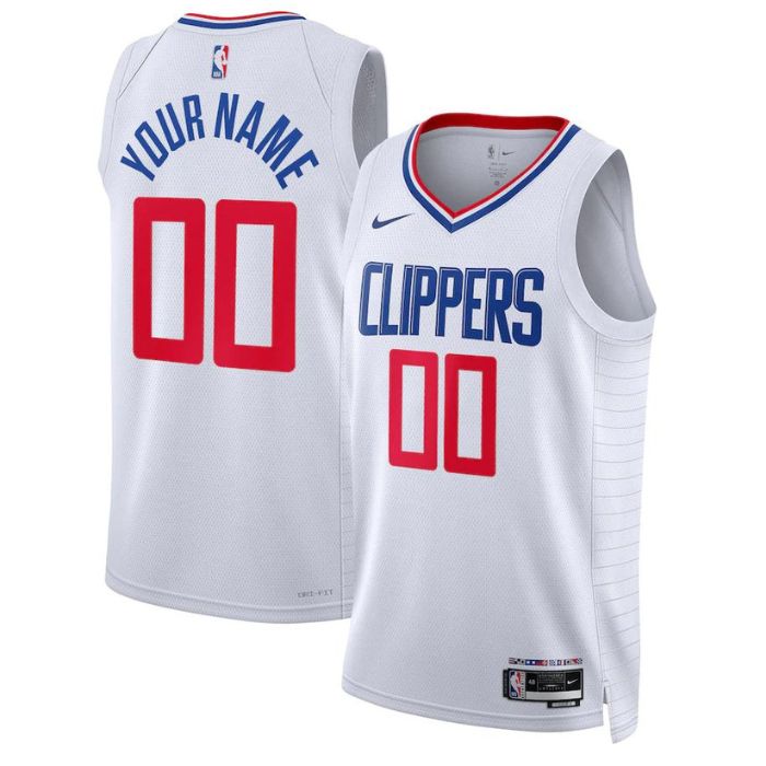 LA Clippers Unisex 2023 Swingman Custom Pro Official Jersey White - Association Edition - Jersey Teams World